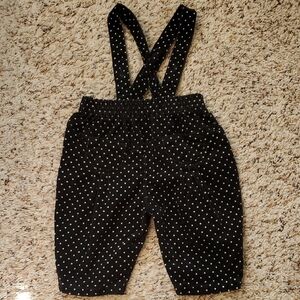 Little Wishes Black With White Polka Dots Overalls SZ 6 Months